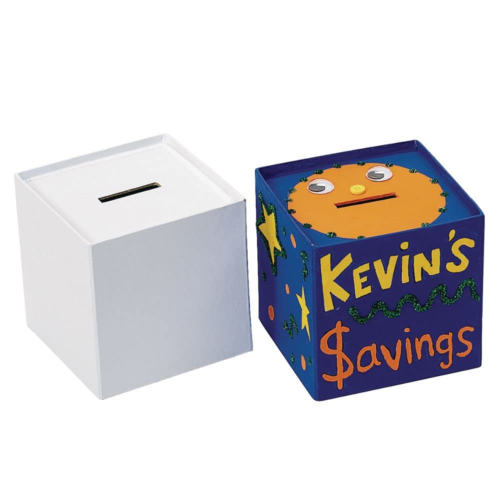 Colorations PMBANK Papier-Mache Customizable Banks Set of 12 Craft Project for Kids