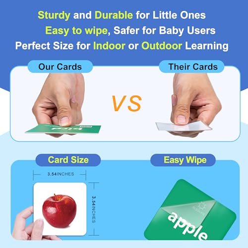 Alsolife 301 Thick Flash Cards For Toddlers, 4-Level Language Builder Real Life Photos Flashcards For Speech Therapy And Prescho