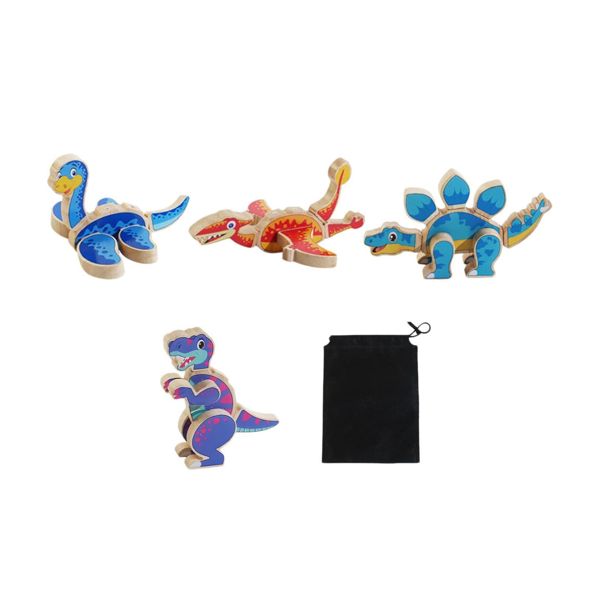 Wooden Dinosaur Puzzles Early Learning Handmade for Boy Girl Dinosaur Puzzle | Preschool Toys & Pretend Play | Wooden & Handcraf