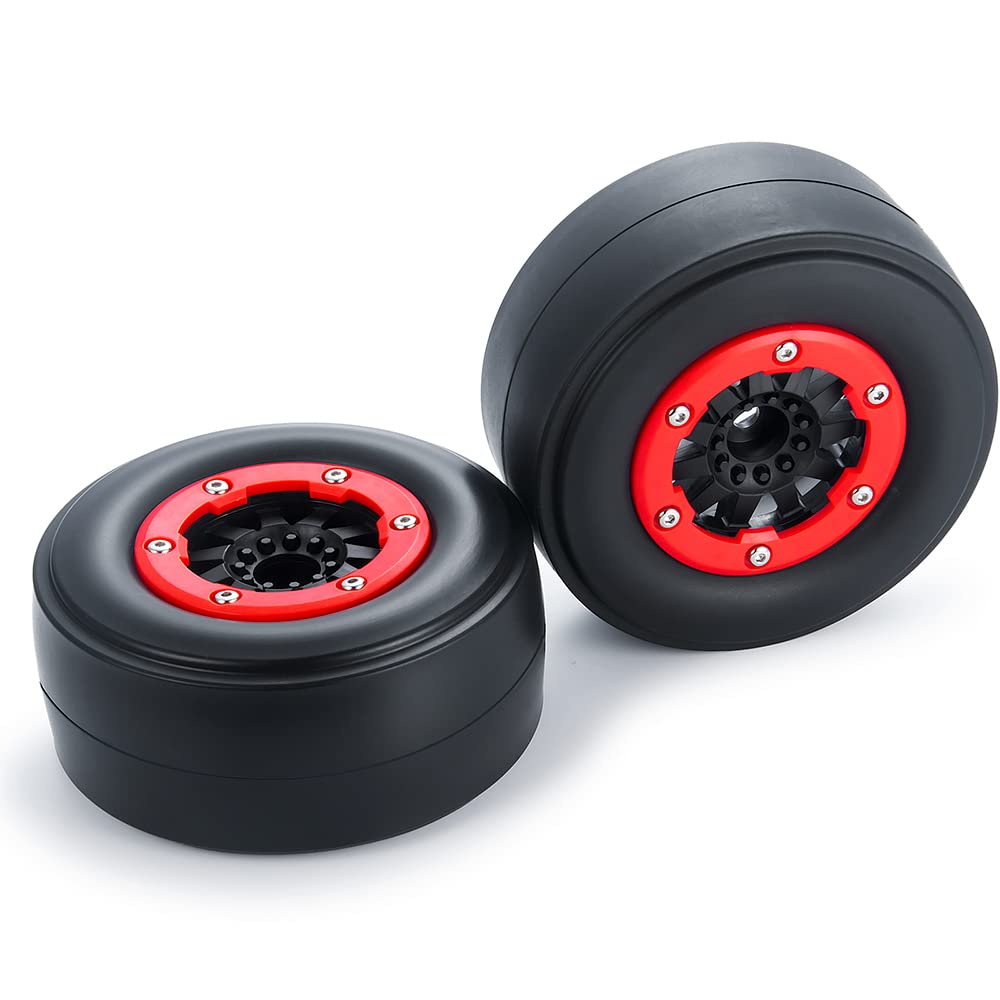WEFEINO 2Pcs Rear 2.2/3.0'' Drag Racing Wheel Tires for 1:10 22S No-prep Drag Racing RC Car Short Course Slash