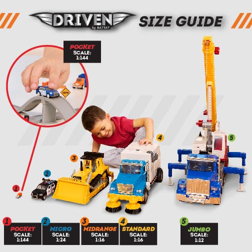 Driven By Battat Kids Gas Station & Drive-Thru Restaurant Playset With Food Truck - Toddler Boy Toys With Moving Parts - Compatible With Pocket Series Tracks - Toddler Toys
