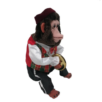 HCSXMY Cymbal Playing Monkey Charley - Vintage Plush Toy, Model 13, Polyester Material