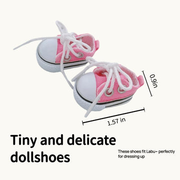 2025 New Version Doll Shoes 1 Pair enhanced Pink Canvas Shoes Perfect Match for bubu Clothes Shoes for 15&17cm Doll Accessories