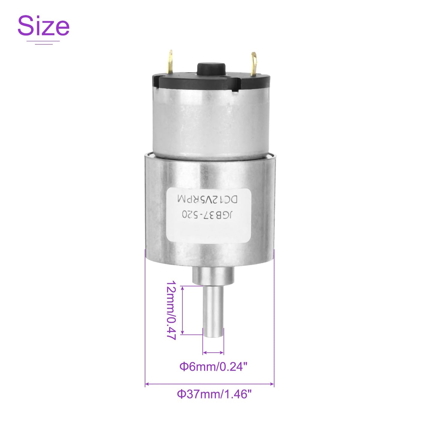 Dmiotech Micro Dc 12V 5Rpm Geared Motor With Bracket Gear Reduction Motors 37Mm Diameter Gearbox Micro Speed Reduction For Rc Ca