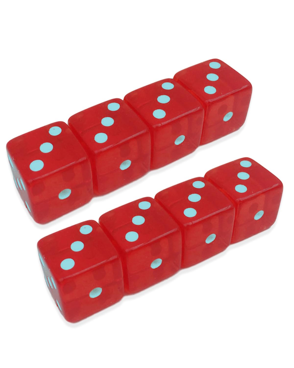 micoshop 10 Pcs 19mm 6 Sided Dice D6 RPg D&D game Transparent Red + Bag Set