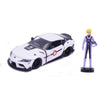 Robotech 1:24 2020 Toyota Supra Die-cast car & 2.75 Roy Focker Figure Toys for Kids and Adults