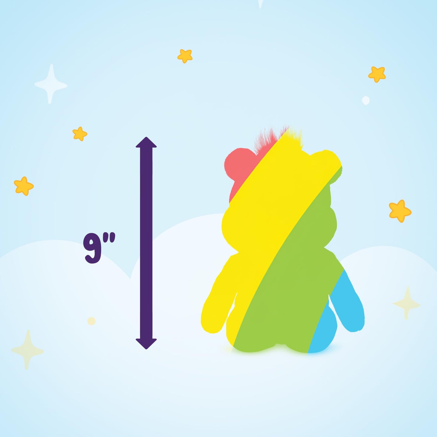 Care Bears Wish Bear 9-Inch Plush Toy, Soft Cuddly Teddy, Multicolor, Ideal Gift for Kids Ages 4+, Model 22034