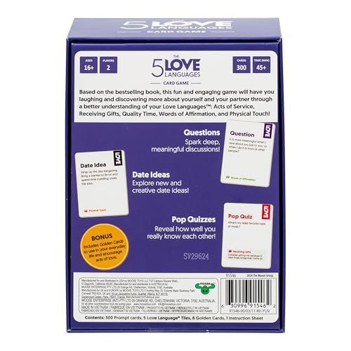 Moose Games The 5 Love Languages® Card Game - 300 Prompt Cards for Meaningful Conversations, Multicolor, Model 91546, Ages 16+
