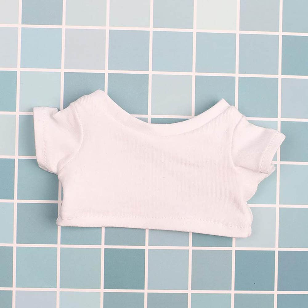 Niannyyhouse Doll Clothes 20Cm(7.8In) Plush Doll Clothes T-Shirt*2 Short Sleeve Black And White T-Shirt Doll Dressup (20Cm)