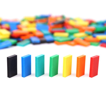 Bulk Dominoes Plastic Bulk 100pcs - Building and Stacking and Chain Reaction Toppling STEAM Toy Blocks for Kids (Classic Mix)