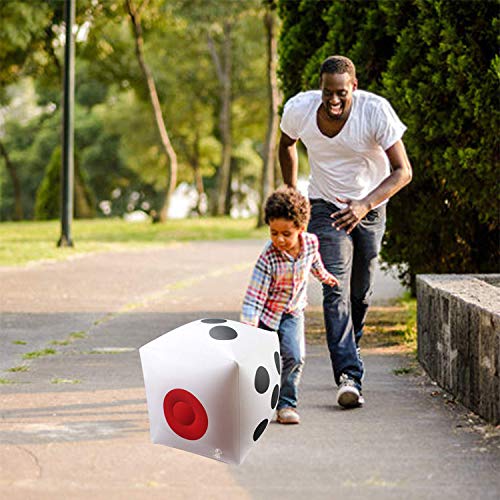 13'' Jumbo Inflatable Dice, 2pack Outdoor Fun Giant Inflatable Dice Set and 12mm 10pcs Dice for Indoor and Outdoor Broad Game, L