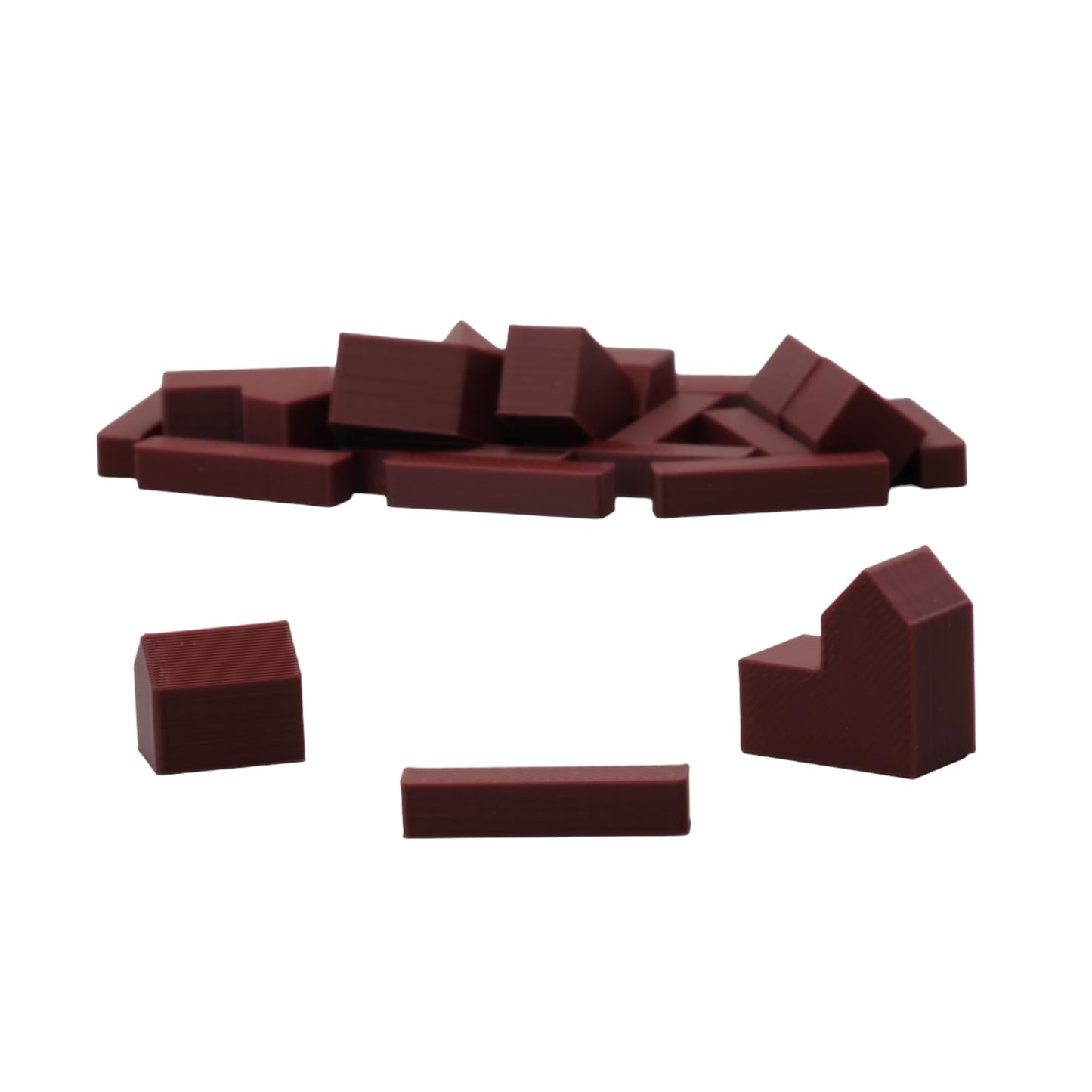 Bkprint3D Replacement Pieces For Catan Board Game | Settlers Pieces | 82 Colors | Base Set | (15_Maroon)