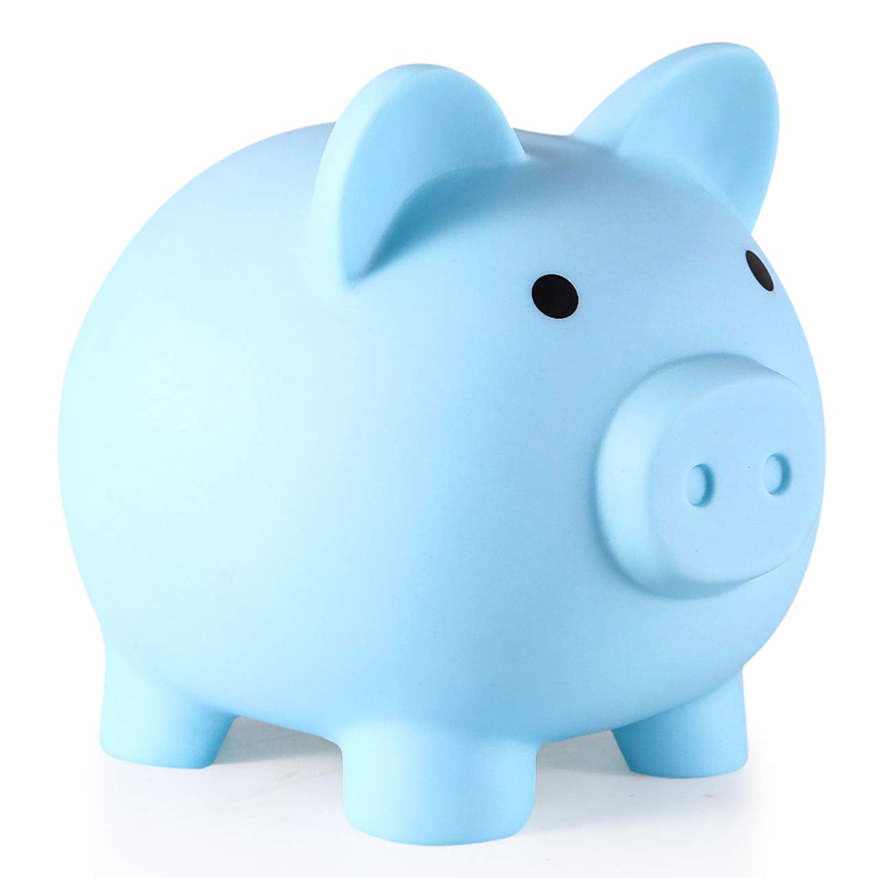 PJDRLLC Unbreakable Plastic Piggy Bank - Medium Blue Coin Bank for Kids, Ideal Birthday, Easter & Baby Shower Gift