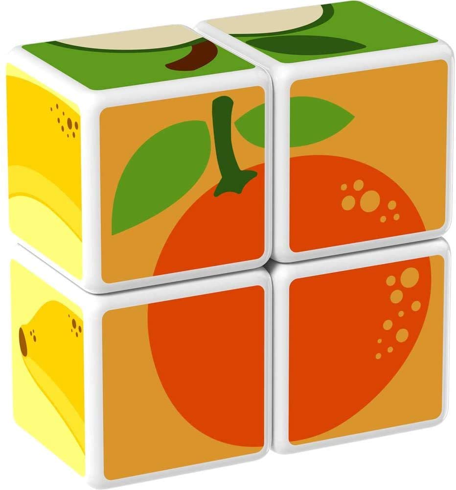 Geomag Magicube Fruit 4-Piece Magnetic Cubes Building Set, Toddlers & Kids Ages 1.5+, Stem-Endorsed Educational Toy, Swiss-Made, Creativity & Early Learning Fun, 6 Adorable Building Ideas