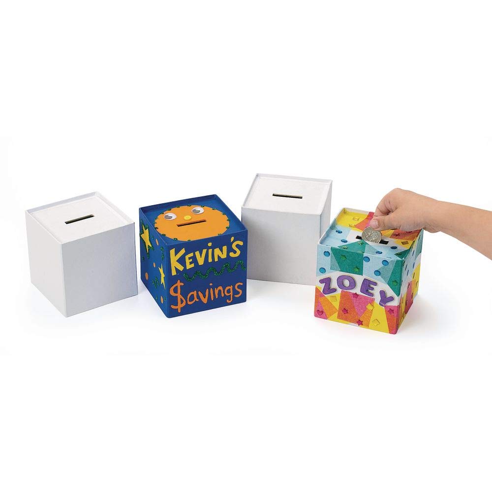 Colorations PMBANK Papier-Mache Customizable Banks Set of 12 Craft Project for Kids
