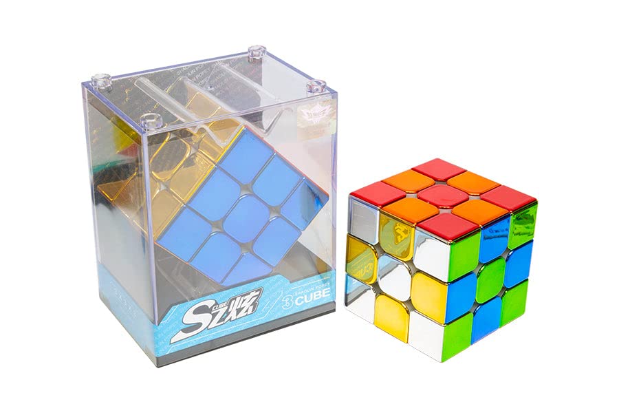 CuberSpeed 3x3 Speed Cube - Cyclone Boys Metallic Puzzle, Shiny Reflective, Stickerless, Plastic