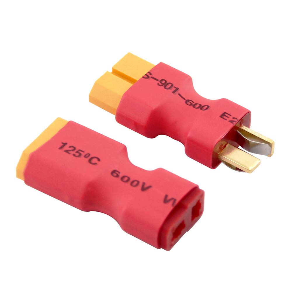 OliRC 4pcs No Wires Connector: XT60 XT-60 to T-Plug Deans Style Male Female Connector Adapter(C17-4)