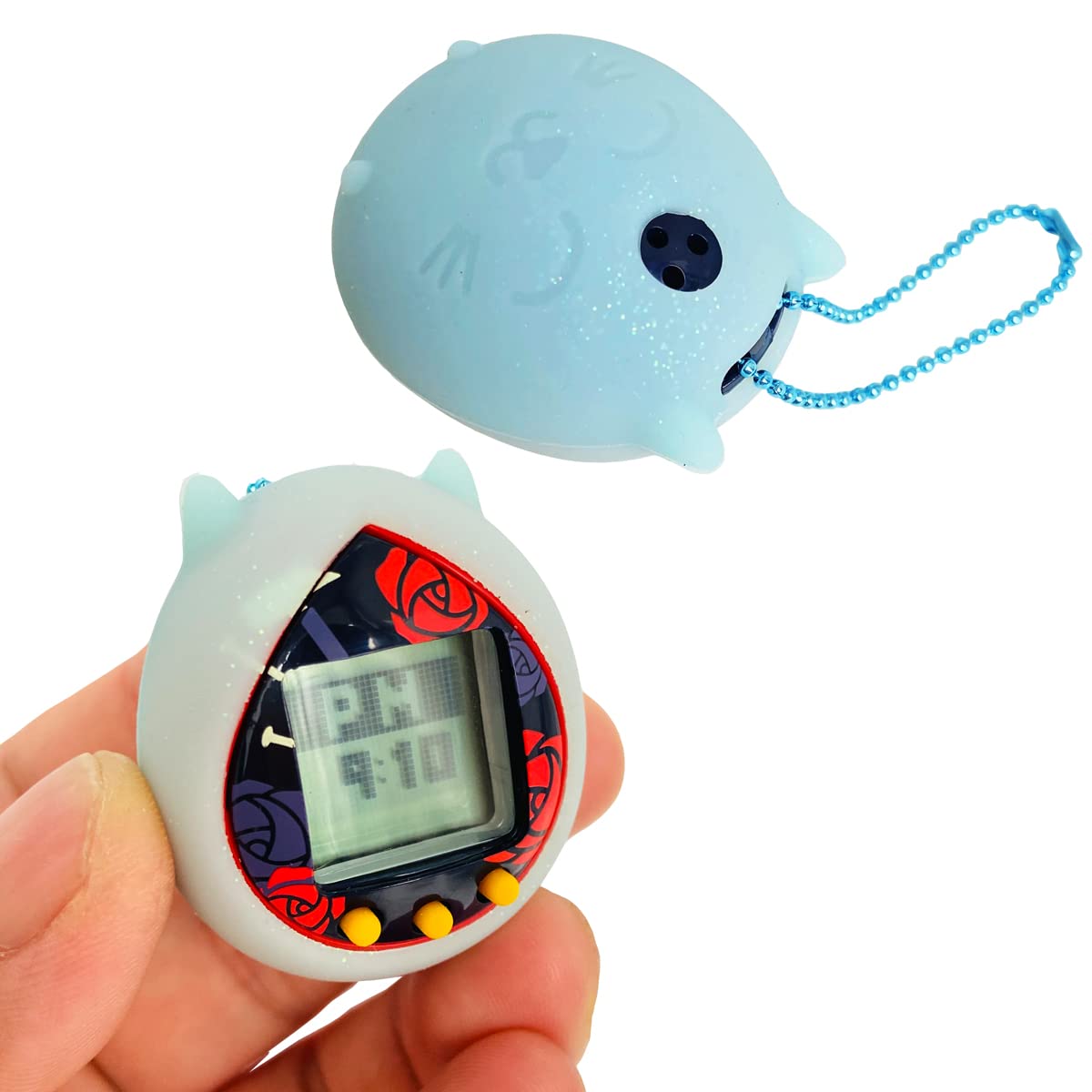 Silicone Cover Case For Jujutsu Kaisen Tamagotchi Nano, Protective Sleeve Skin Case For Tamagotchi Hello Kitty And For Pac-Man Device Interactive Game Machine(Only Cover) (Transparent Blue)