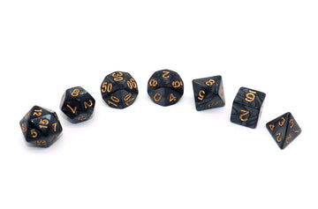 Polyhedral Dnd Dice Set Pearl Black For Dungeon And Dragons D&D Pathfinder Rpg Mtg Dice D20 D12 D10 D8 D6 D4