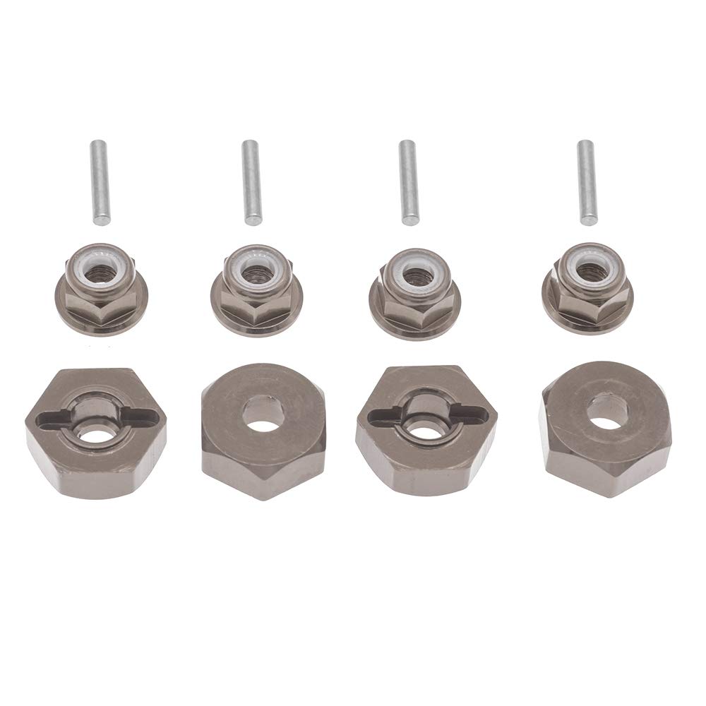 GTHELE 12mm Aluminum Wheel Hex Drive Hub Adaptor (4P) & M4 Locknut (4P) RC Model Car Parts