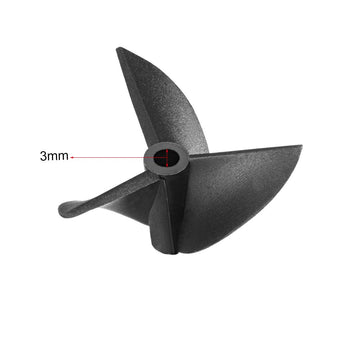 uxcell RC Boat Propeller 3mm Shaft 3 Vanes 35mm 1.9 P/D Fan Shape Pastic Black CW CCW Rotating Propeller Props for RC Boat, 3 Pa