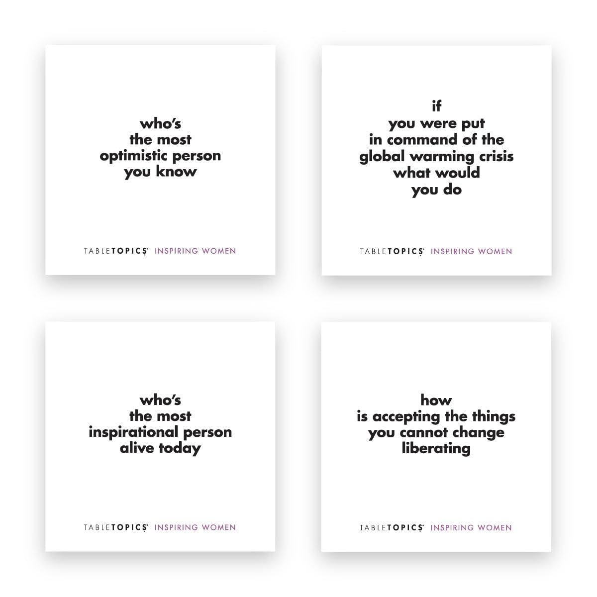 TableTopics Inspiring Women Conversation Cards - 135 Quotes & Questions, Medium Size, Cardstock Material, Model TT-0142-A