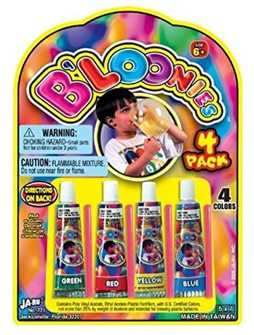 JA-RU B'loonies Plastic Balloons - Variety Pack of 32 Tubes in 8 Packs, Classic Retro Fidget Toy for Kids & Adults, 4 Units Original