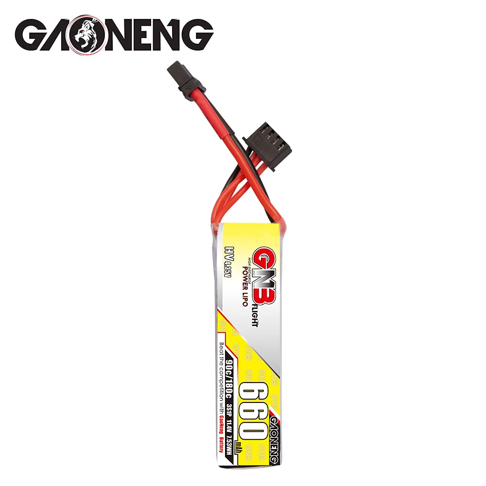 GAONENG 2pcs GNB 3S 11.4V HV 660mAh 650mAh 90C LiPo Battery XT30 Connector for 2.5 inch Toothpick Drone Quads Freestyle Drone DI