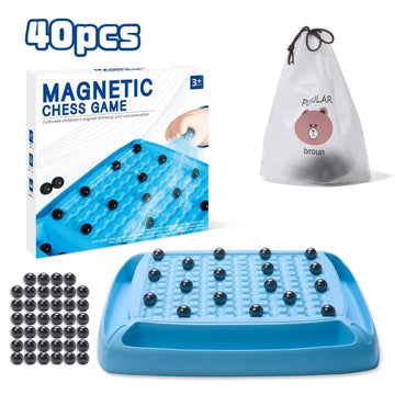 2024 New Magnetic Chess Game,Magnetic Chess Fun Family Games For Kids And Adults,Magnet Chess Game With 40Pcs Magnetic Stones,Ta
