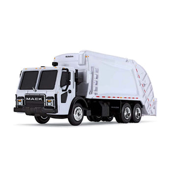 First Gear Mack LR Truck with McNeilus Meridian Rear Load Body, Metal Construction, White Color