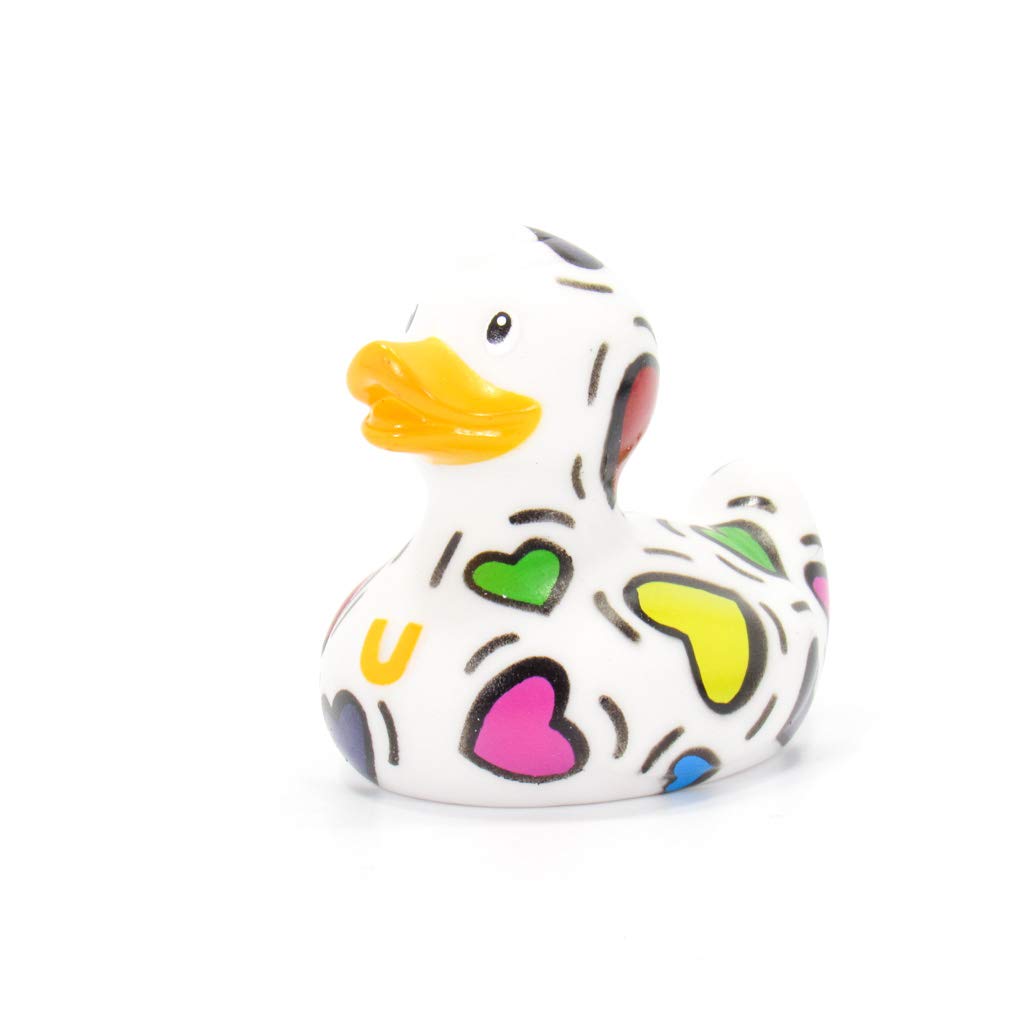 Pop Heart (Mini) Rubber Duck By Bud Ducks | Elegant Gift Ready Packaging - 'Living In A Bubble Of Love!' | Child Safe | Collectable