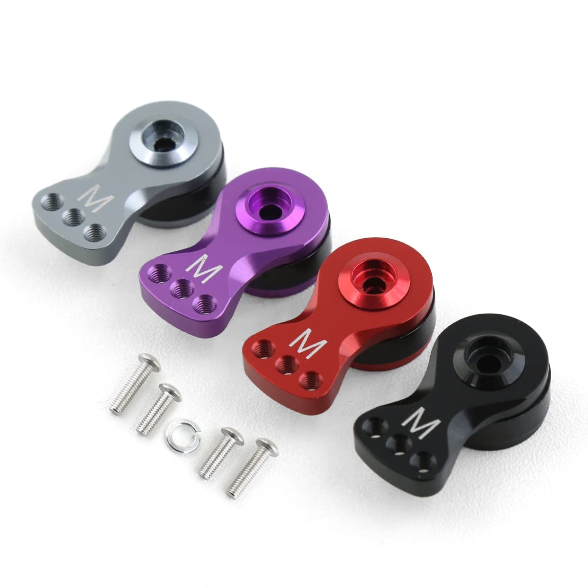 2 Sets Aluminum M(18MM) 25T Adjustable Servo Saver Servo Arm for TRX-4 Axial SCX10 1/10 RC Cars Helicopter Model Boat Upgrade Pa