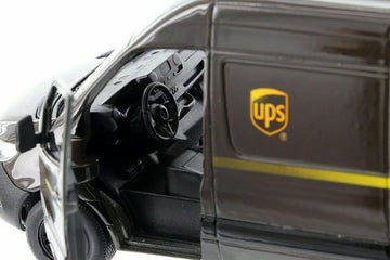 KiNSMART Mercedes-Benz Sprinter UPS Edition Cargo Van, 1:48 O Scale Die Cast Metal, Brown, Model KT5430D, Pull-Back Action