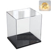Thickened Clear Acrylic Display Case For Lego 21061 75365 76435 10326 Collectibles, Transparent Box Large Dustproof Protection With Wood-Plastic Base & String Light, Black Inside 19.7X11.8X15.7Inch