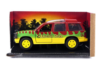 Jada Toys Jurassic Park 1:32 Ford Explorer Die-Cast Car, Green/Red, Metal, Model 31956, Collectible Toy for Kids & Adults