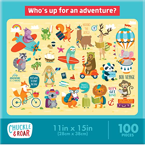 Chuckle & Roar - Adventure Awaits Puzzle - Engaging And Educational Puzzles For Kids - Larger Pieces Designed For Preschool Hands - 100 Pc Jigsaw Puzzle