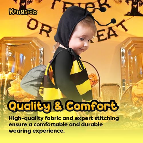 Kangaroo Bee Costume For Toddlers, Unisex Halloween Bee Toddler Costumes, Honey Bee Costume For Toddlers | Halloween Costumes
