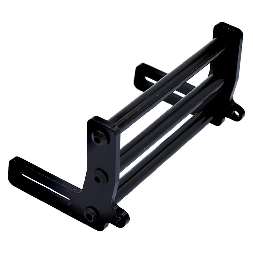 Metal Front Bumper 76mm for 1/10 RC Crawler LCG Rails TRX4 SCX10 SCX10 II 90046 90047 Upgrade Parts (Black)