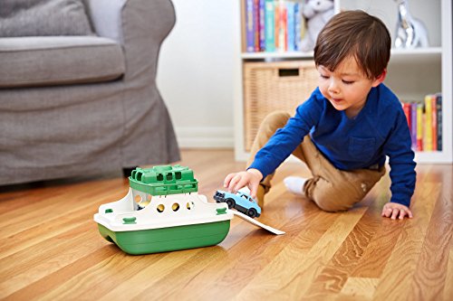 Green Toys Ferry Boat Bathtub Toy, Green/White, 10'X 6.6'X 6.3'