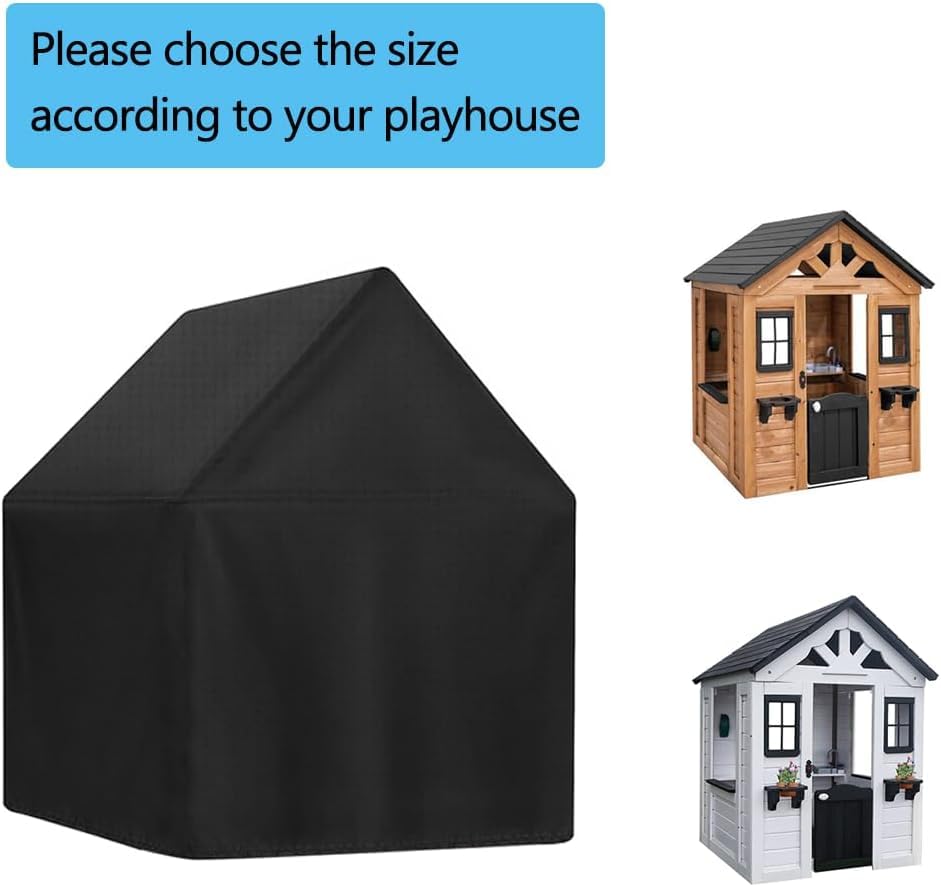 Yolaka Outdoor Cover Fit For Kids Sweetwater Wooden Playhouse L57.1'' X W57.1'' X H63''/48'' All Weather Protector