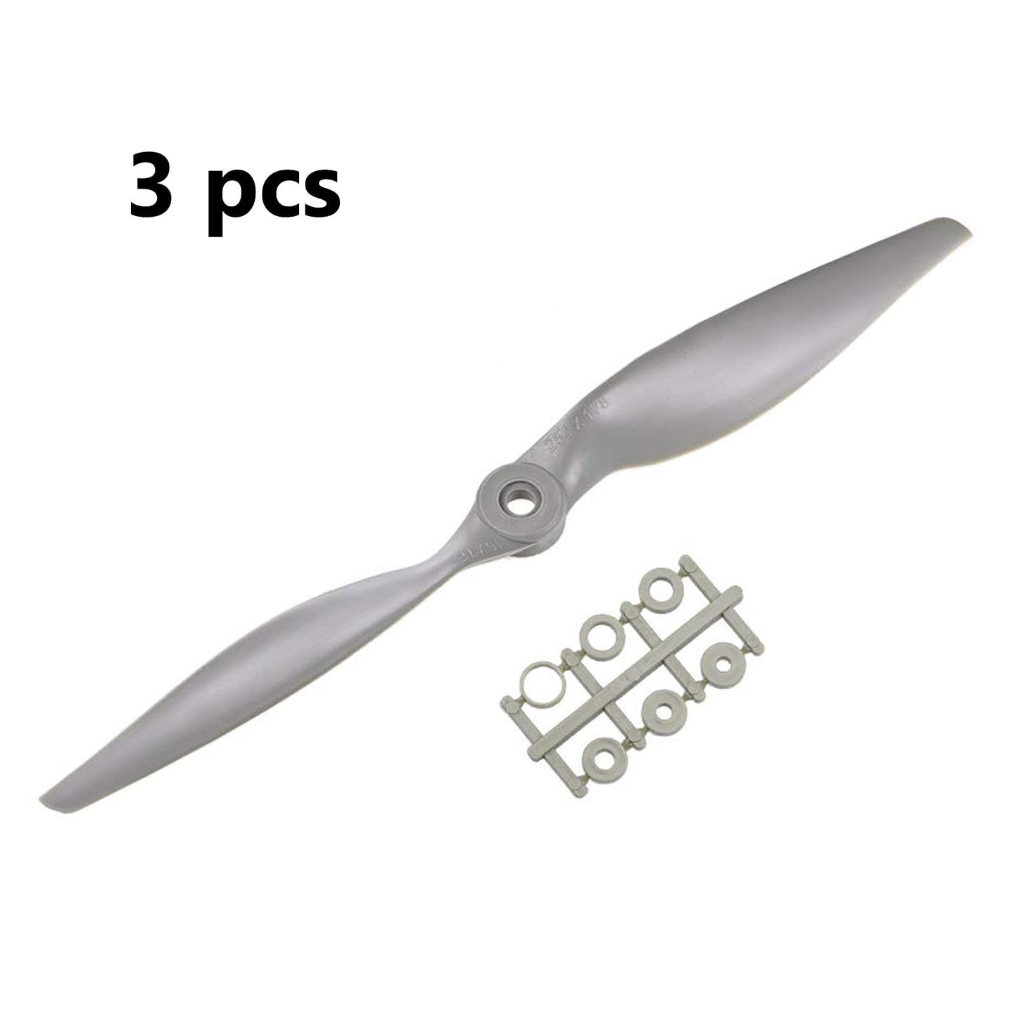 Top-Vigor 3Pcs Cw Rc Propellers 1070 10 X 7 Inch 2-Vane Rc Vehicle Propellers Replacement For Rc Airplane With Adapter Rings Nyl