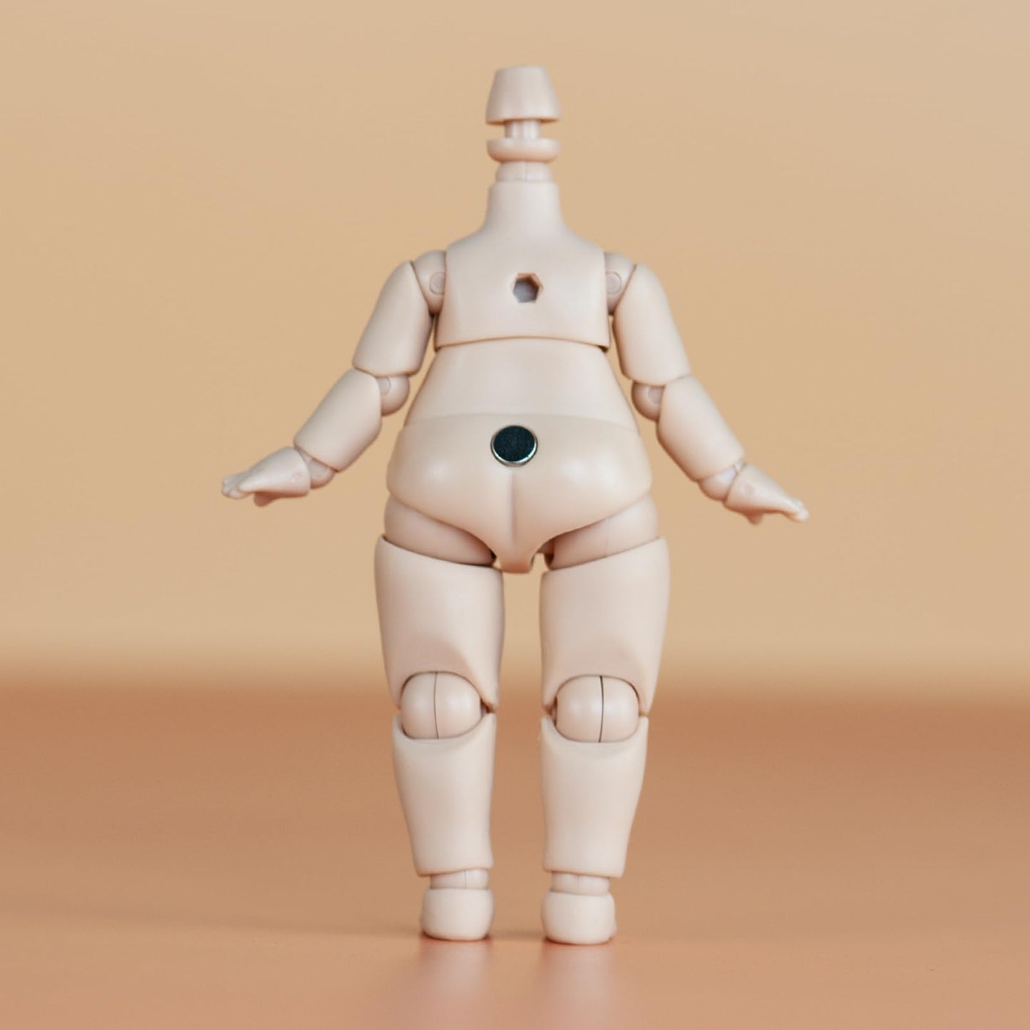 Ymy Pear Shaped Doll Body 1/12 Scale Cute Fat Action Figure Suitable For Ymy 1/12 1/8 Bjd Gsc Doll Head (Light Tan)