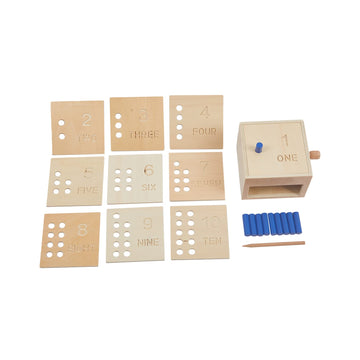 Adena Montessori Toys Wooden Counting Peg Game - Learn To Count 1-10 With Numerals, Peg Drop Box & Tumbling Pegs - Educational T