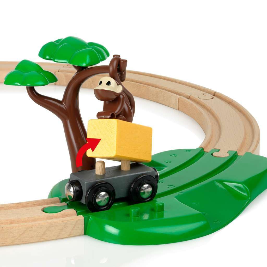 Brio World - 33720 Safari Railway Set - Imaginitive Wooden Toy Train Set For Toddlers | Creative Play | Expansion Compatible |Safety Tested | Ideal For Kids Age 3 And Up
