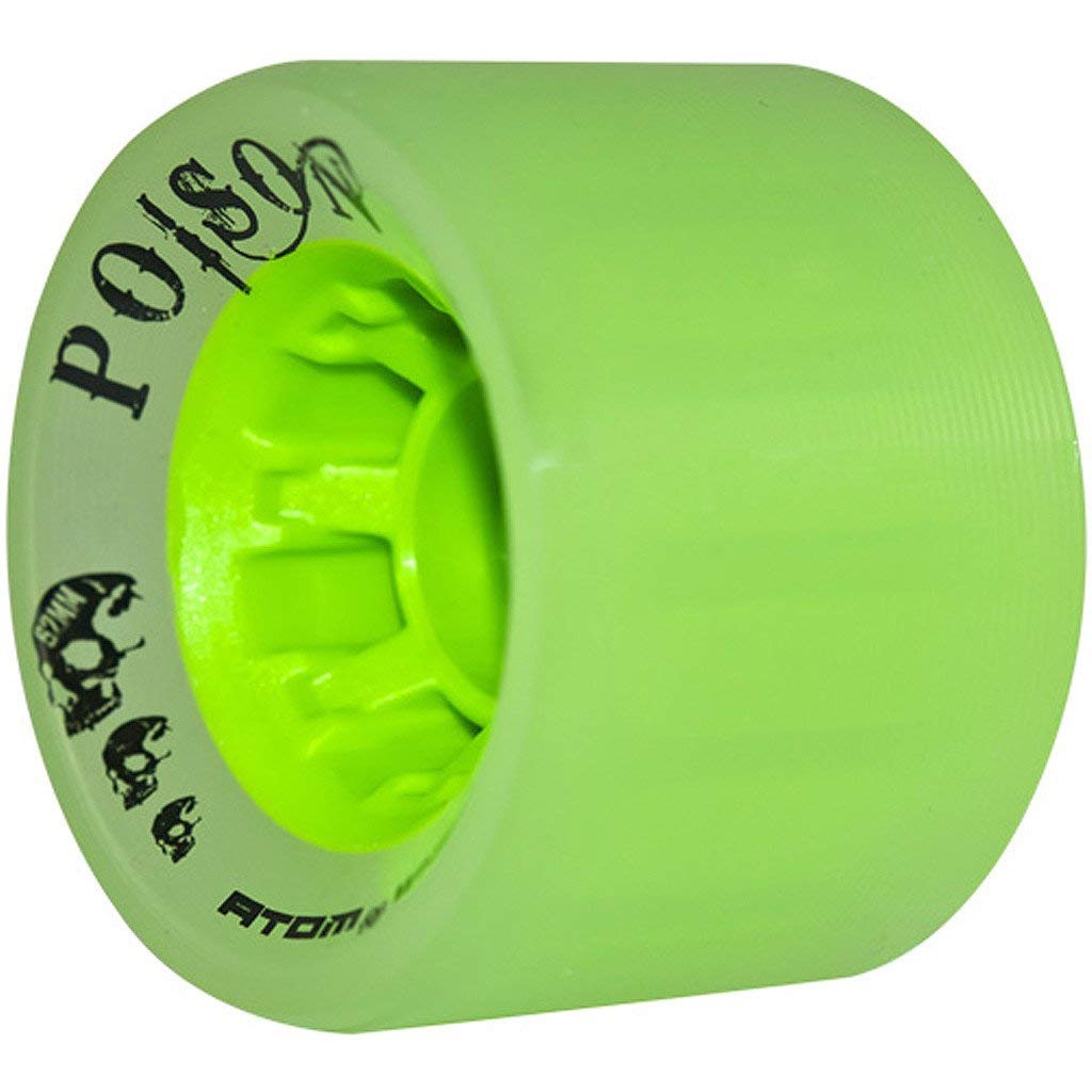 Atom Skates Poison Wheels Indoor/Outdoor/Slick Surfaces 62X38 Green / 4 Wheels