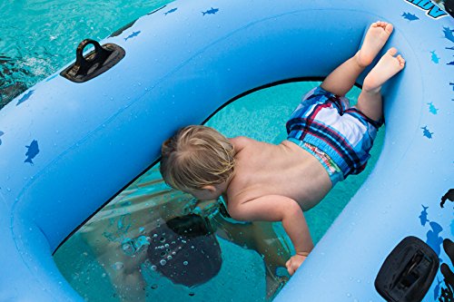 Sieco Design Aquavue Voyager, Clear Bottom Inflatable Raft, For Kids And Adults