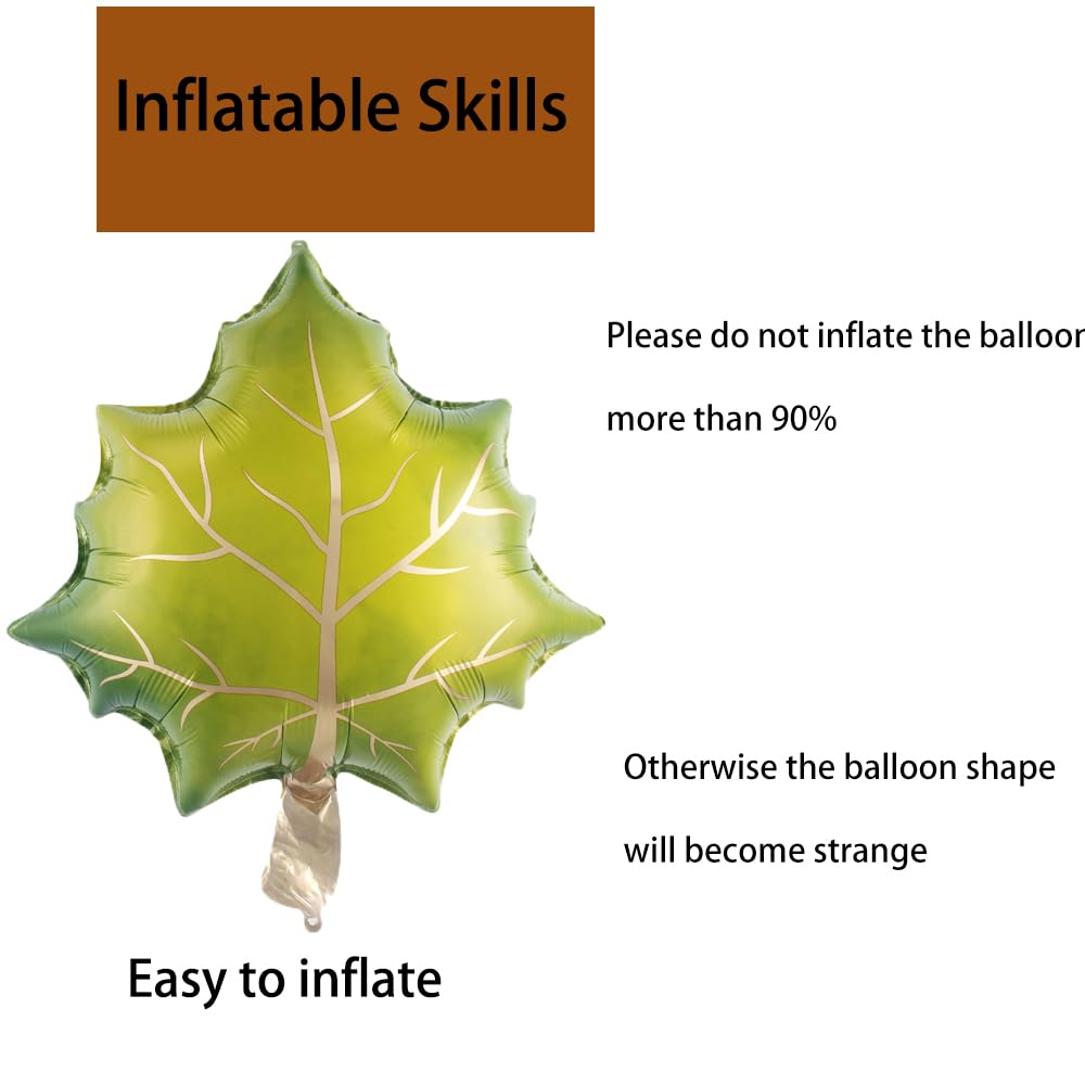 Hadckja Green Maple Leaves Balloon Thanksgiving Balloons Maple Leaves Balloons Fall Harvest Thanksgiving-Themed Party Birthday P
