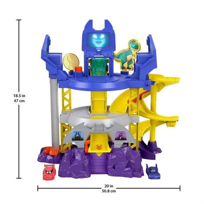 Fisher-Price Dc Batwheels Toy Car Race Track Playset, Launch & Race Batcave With Lights & Sounds, Bam The Batmobile & Redbird Ve