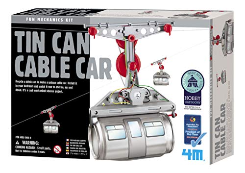 4M Tin Can Cable Car, Diy Mechanical Engineering - Stem Toys Science Gondola Educational Gift For Kids & Teens, Girls & Boys