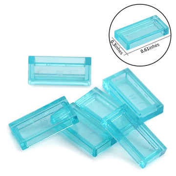 Transparent Light Blue 1×2 Tile ×700 Parts And Pieces Flat Moc Bricks, Bulk Building Blocks For Smooth Surface Wall Floor, Toy Accessories Compatible With Major Brands
